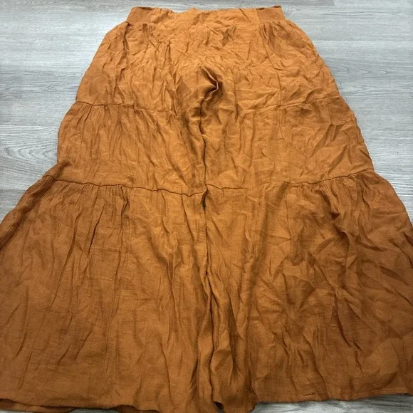 Nanette Lepore Womens Wide Leg Tiered Palazzo Pants Size Size L Tan Brown - Picture 6 of 6